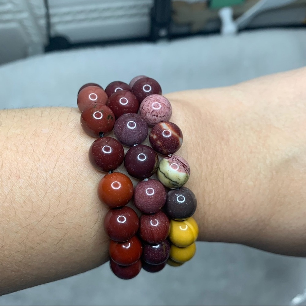 Picasso Jasper 10mm Beaded Stretchy Bracelet - Picture 6 of 7